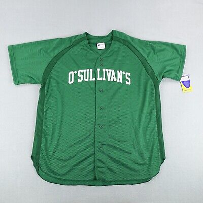 O'Sullivans Jersey Mens 2XL Green White Mesh St Patricks Day Irish Baseball NEW-image