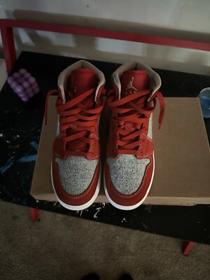 Size 6.5 - Air Jordan 1 Mid Denim Red-image