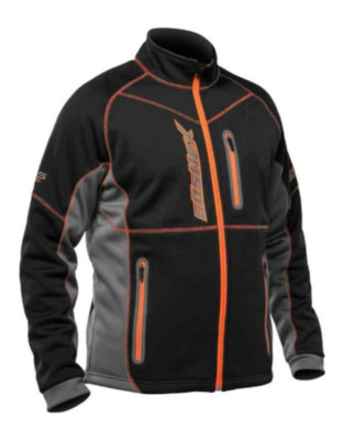 Open Box Castle Mens Fusion Mid-Layer Jacket Black/Orange Size Large-image