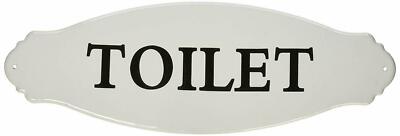 Creative Co-Op Enameled Metal Toilet Sign, White New-image