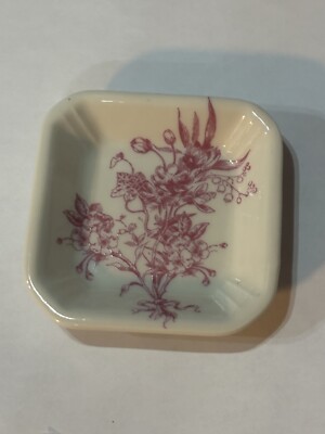 Creative Co- Op Floral Trinket Tray Dish Square-image