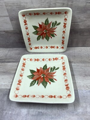 Vtg Chad Barrett Creative Co-Op Red Christmas Poinsettia 4