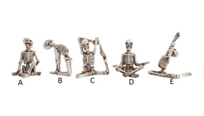 Creative Co-Op Small Skeleton Yoga Figurines Pick 1 of 5 Poses-image