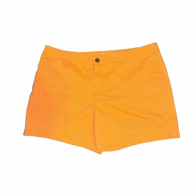 St John’s Bay Orange Khaki 5” Inseam Shorts Women’s Plus Size 16 -image