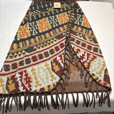 TASHA POLIZZI Knit Southwestern Tassel Fringe Midi Joss Skirt Cowgirl Womens L-image