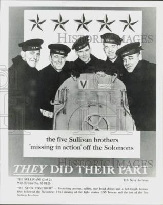 Press Photo US Navy Recruitment Poster Features Sullivan Brothers - lra46737-image