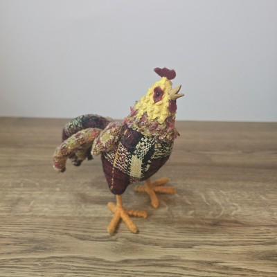 Creative Co-Op Decorative Hand Made Fabric Rooster 44cm- US Brand Rare Retired-image