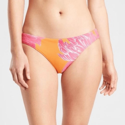 ATHLETA Kailua Mid Rise Bottom, Pink & Orange Floral Print, XL 446807-image