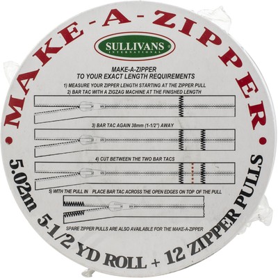 Sullivans Make-A-Zipper Kit 5.5yd-White 951-49-image