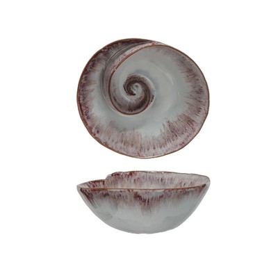Creative Co-op Glazed Nautilus Shaped Bowl-image