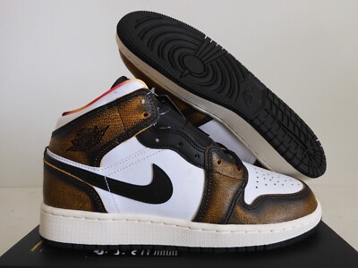 NIKE AIR JORDAN 1 MID SE (GS) ORANGE WEAR AWAY SZ 4Y-WOMENS SZ 5.5 [DQ8418-071]-image