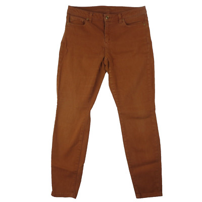 Michael Kors Jeans Womens 8 (32x27) Orange Izzy Skinny Mid Rise Stretch Denim-image