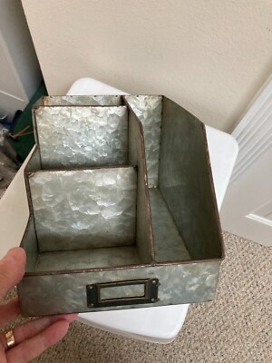 4-bin Metal Desk Organizer - Creative Co-Op - Industrial Desk Decor-image