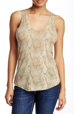 Zadig & Voltaire Joss Cashmere Printed Tank Beige XS NWT $350-image
