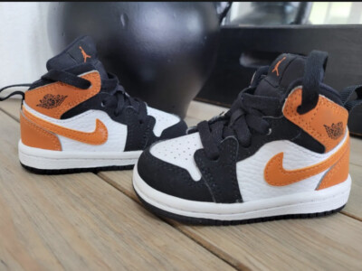 Air Jordan 1 Mid TD Shattered Backboard Starfish Orange Chicago Toddler Size 4C-image