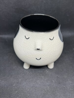 Creative  Co-op Ceramic Dog Planter, Crackle Finish. No Chips Or Cracks-image