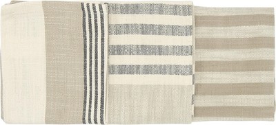 Creative Co-Op Tan & Grey Striped Cotton Tea Towels (Set of 3 Pieces) -image