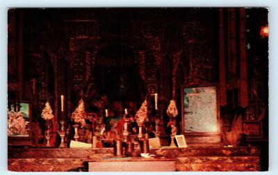 WEAVERVILLE, CA ~ CHINESE JOSS HOUSE Interior c1950s Trinity County  Postcard-image