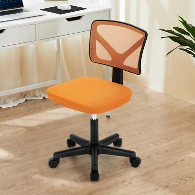 JZH7-Armless Home Office Computer Desk Chair, No Armrest Mesh Small Mid Back Ex-image