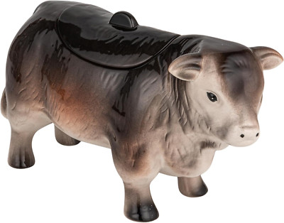 Creative Co-Op Vintage Ceramic Cow Shaped Cookie Jar-image