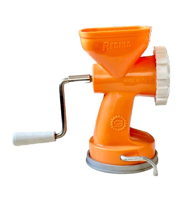 Regina 06 Mid Century Orange Plastic Mincer Grinder Made in Italy-image