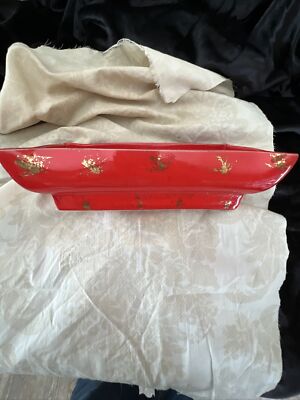 Vintage Orange Gold Splash Pattern Window Box Planter Mid-century ‘50’s-image