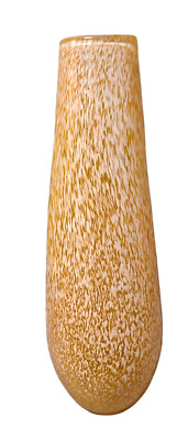 Mid-Century Apricot Orange White Speckled Encased Glass Hand Blown Vase 15.25''-image
