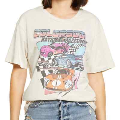 La La Land Creative Co Women's Beige Colorado Speedway Graphic Tee Size XS NEW-image