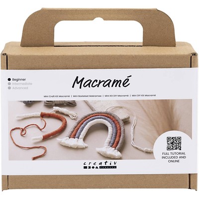 Creativ Company Mini Macrame Craft Set - Rainbow - Perfect Complete Set for Maki-image