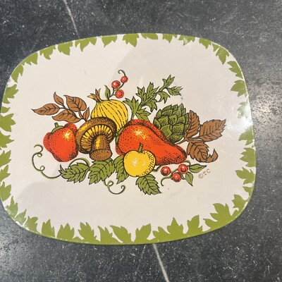 Vintage Hot Mat Pad Decorative Metal Insulated MUSHROOM Mid-Century Green Orange-image