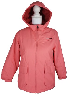 SwissTech ~Girls Size M (7-8)~ Orange/Coral Hooded Coat Zip-Up.-image