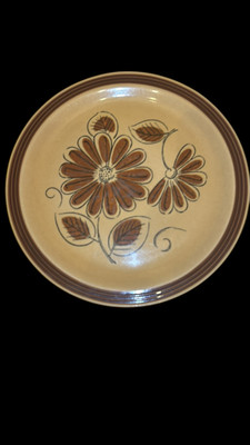 Vintage Mid Century La Mesa Daisy Stoneware Set/5 Dinner Plates Japan-image