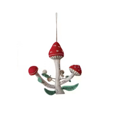 Creative Co-op Red Wool Felt Mushroom Ornament Bauble-image