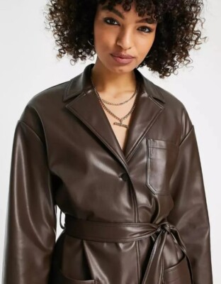 Women's Brown Shirt 100% Real Lambskin Stylish Shirt Customize Party Wear Shirt-image