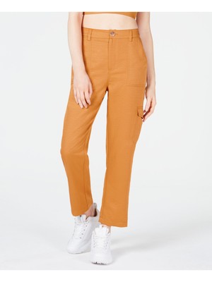 J.O.A. Womens Orange Elastic Waist Cargo Pants M-image