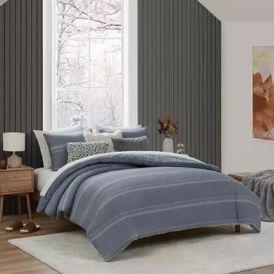 Gray Grey Koolaburra by UGG Joss Comforter Set with Shams Size King -image