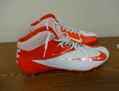 Authentic New NIKE Vapor Pro Mid D  Football Cleats Orange & White Men's Size 16-image