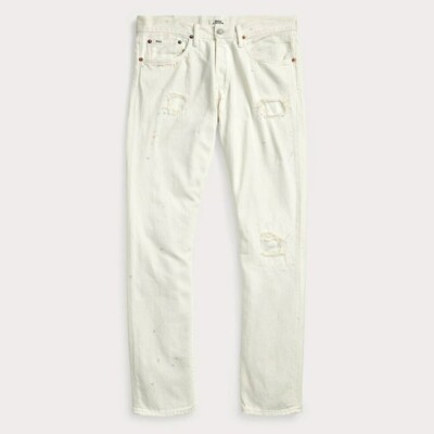 Polo Ralph Lauren Men's Sullivan Slim Distressed Jean White Size 32 (MSRP $198)-image