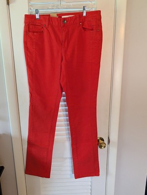 Nwt DKNY Women's Soho Skinny Jeans Size 10 Burnt Orange New Mid Rise Denim-image