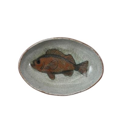 Creative Co-op Small Fish Hand-Painted Dish Novelty Decor-image