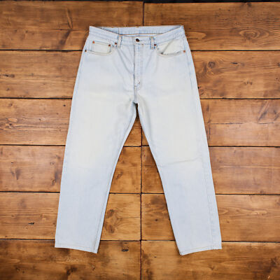 Vintage Levis 615 Jeans 35 x 30 Light Wash Straight Blue Orange Tab Denim-image