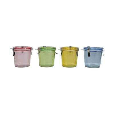 Creative Co-Op, Multicolor 4-Piece Airtight Food Storage Jar Set with Lid, 3....-image