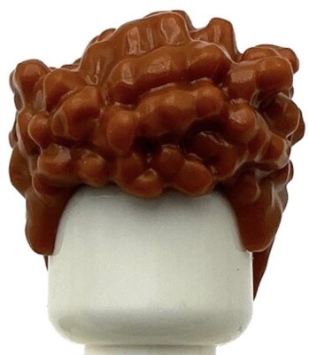 Lego New Dark Orange Minifigure Hair Coiled and Mid-Length Sides Part-image