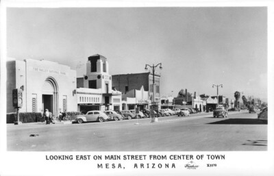 Looking East on Main Street from Center of Town Mesa Arizona 1950s OLD PHOTO-image