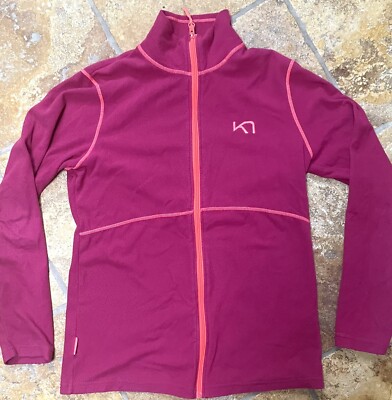 Kari Traa Womens Jacket Fleece L Large Activewear Pink Orange Zip Mid Layer-image
