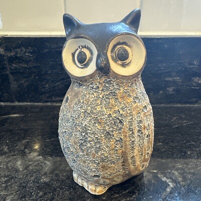 Lava glaze Earthtone Artisan Owl Vase planter Art Pottery Stoneware CreativeCoop-image
