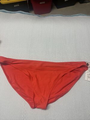 Time and Tru Women 3X Swimsuit Bottom Tomato Sauce Orange Mid Rise High Cut New-image
