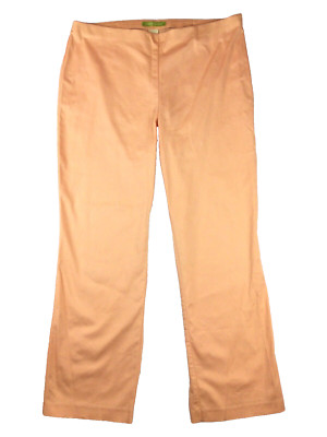 Sigrid Olsen Womens size 10 Pants Orange Peach Mid Rise Flat Front Straight Leg-image