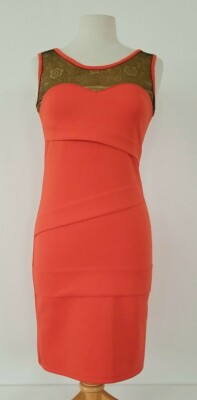 INC International Concepts Orange Dress Size Small -image