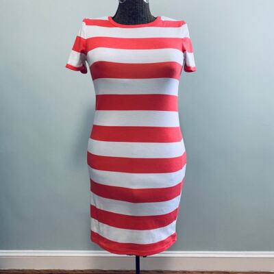 Michael MK orange striped t-shirt dress-image